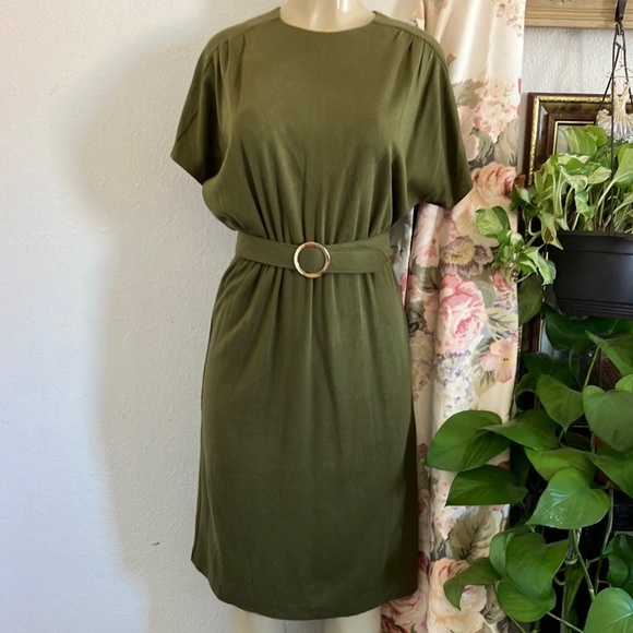 Vintage Dress Olive Green - Picture 2 of 14